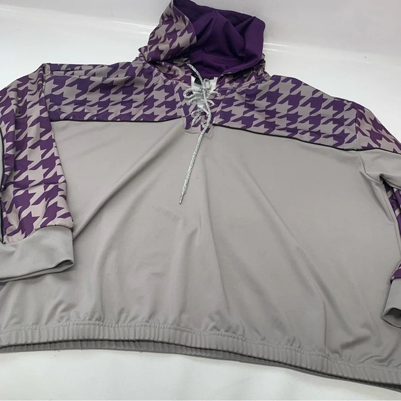 Ashley Sport‎ Hoodie Sweatshirt Woman 26/28  Purple Stretch Athleisure Travel - Picture 6 of 13